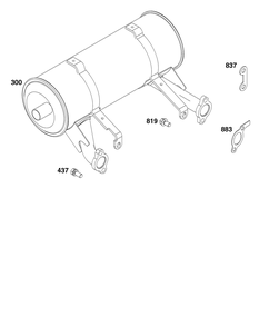 Exhaust Group Diagram and Parts List for 386447-0500-G1 200000 - 399999 Briggs and Stratton Engine